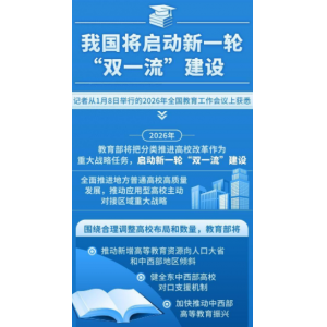 2026全国教育工作会议部署八大任务 新一轮“双一流”建设今日起启动筹备